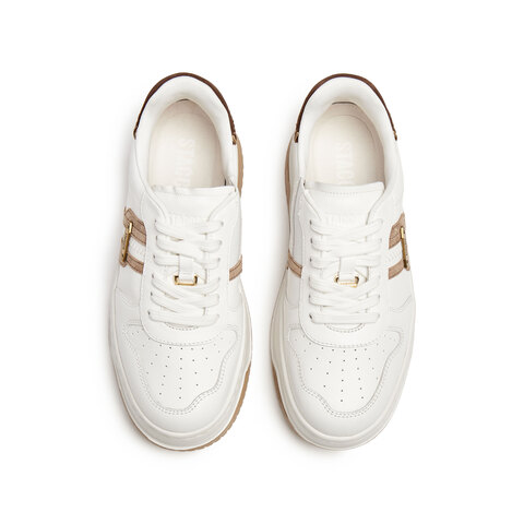 思加图2025秋季新款补丁鞋板鞋厚底增高小白鞋休闲鞋女鞋EUW01CM5