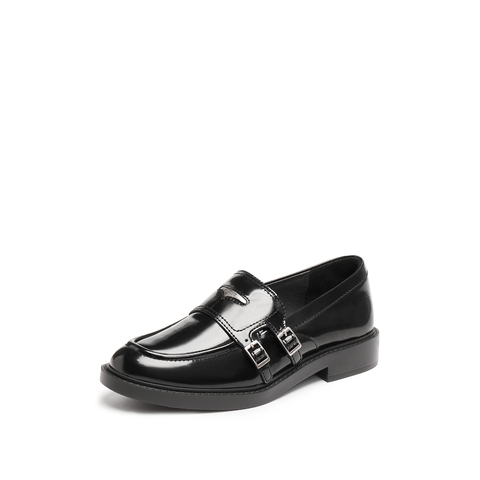 思加图2025秋季新款圆舞海鸥英伦风乐福鞋小皮鞋粗跟女鞋EFI03CA5