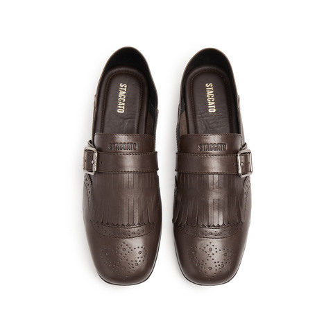 思加图2025秋季新款小刘海英伦风乐福鞋平底鞋一脚蹬女鞋EGZ04CA5