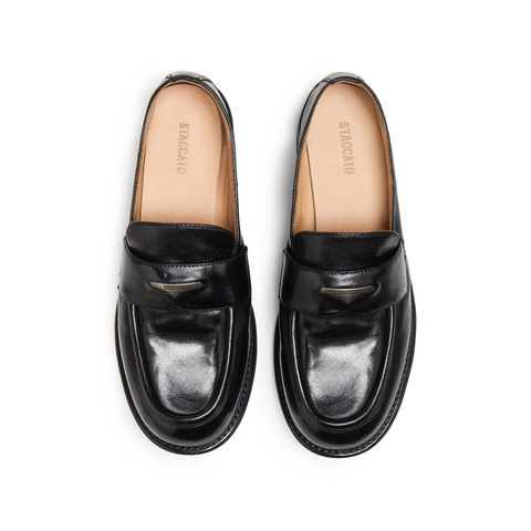 思加图2025秋季新款英伦风乐福鞋一脚蹬小皮鞋单鞋女鞋子J5877CA5