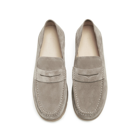 思加图2025秋季新款复古休闲皮鞋乐福鞋一脚蹬平底鞋男鞋H2886CA5