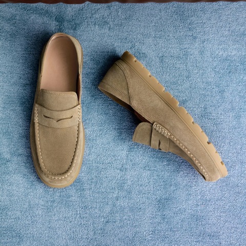 思加图2025秋季新款复古休闲皮鞋乐福鞋一脚蹬平底鞋男鞋H2886CA5