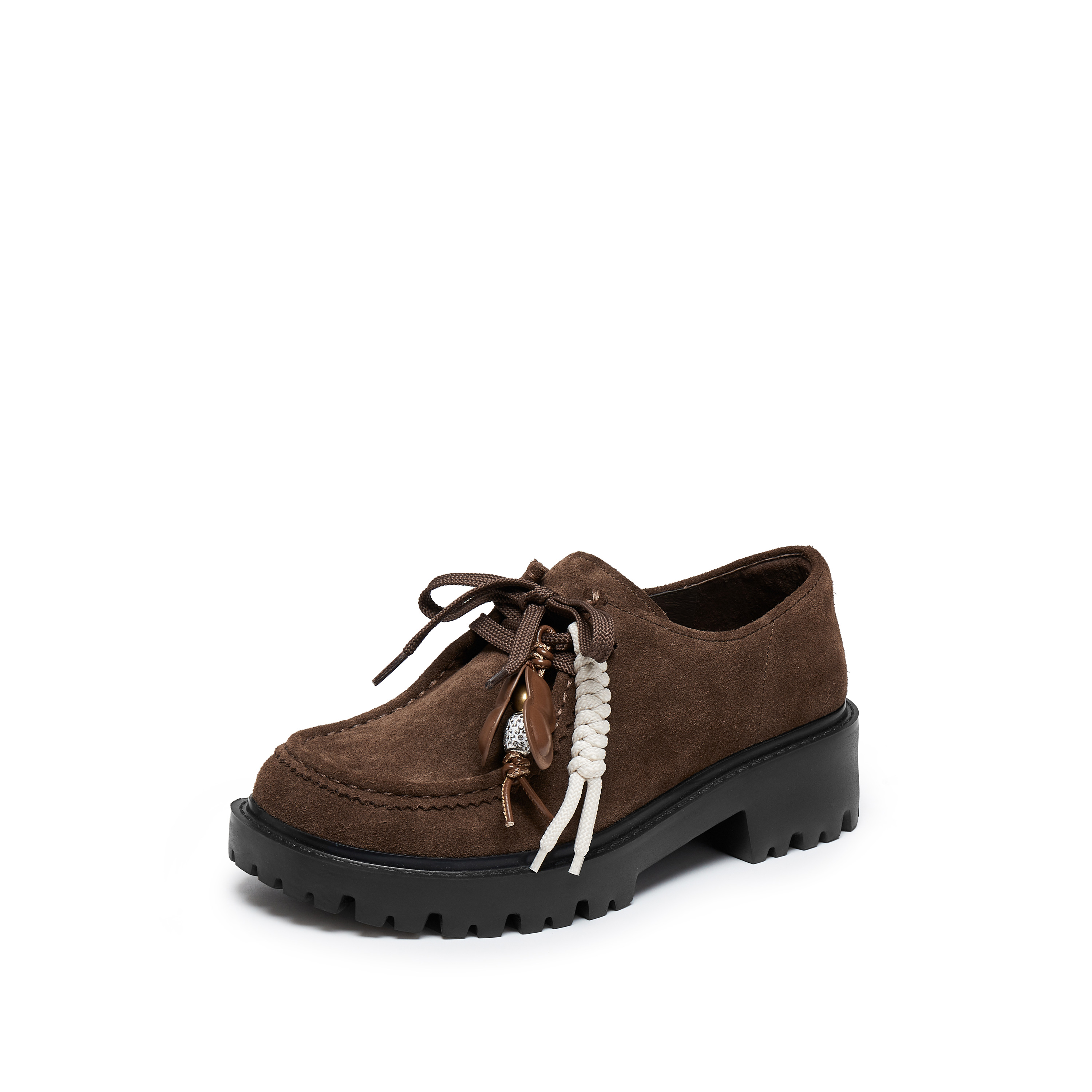 思加图2025秋季新款小丑鞋复古袋鼠鞋休闲鞋粗跟单鞋女鞋EHI10CM5