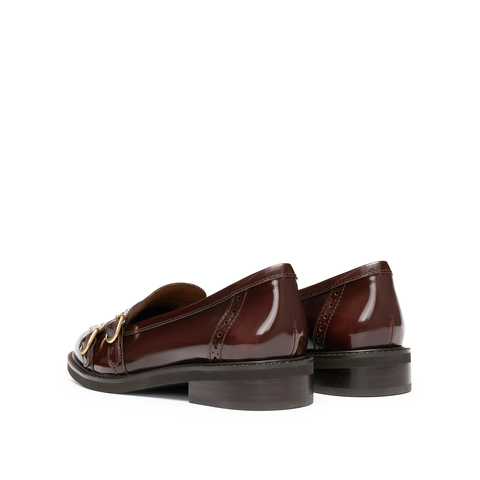 思加图2025秋季新款圆舞甜心英伦风乐福鞋一脚蹬小皮鞋黑色女单鞋EYN02CA5