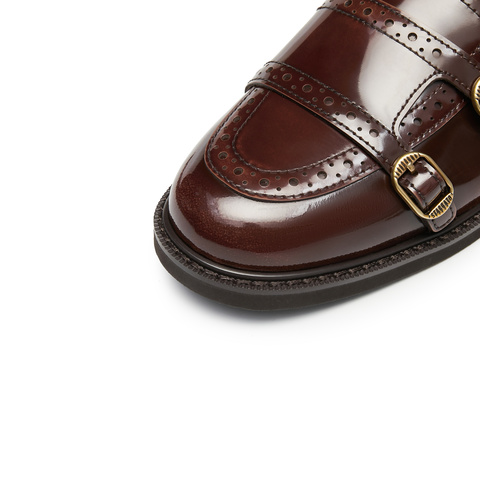 思加图2025秋季新款圆舞甜心英伦风乐福鞋一脚蹬小皮鞋黑色女单鞋EYN02CA5