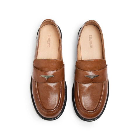 思加图2025秋季新款英伦风乐福鞋一脚蹬小皮鞋单鞋女鞋子J5877CA5