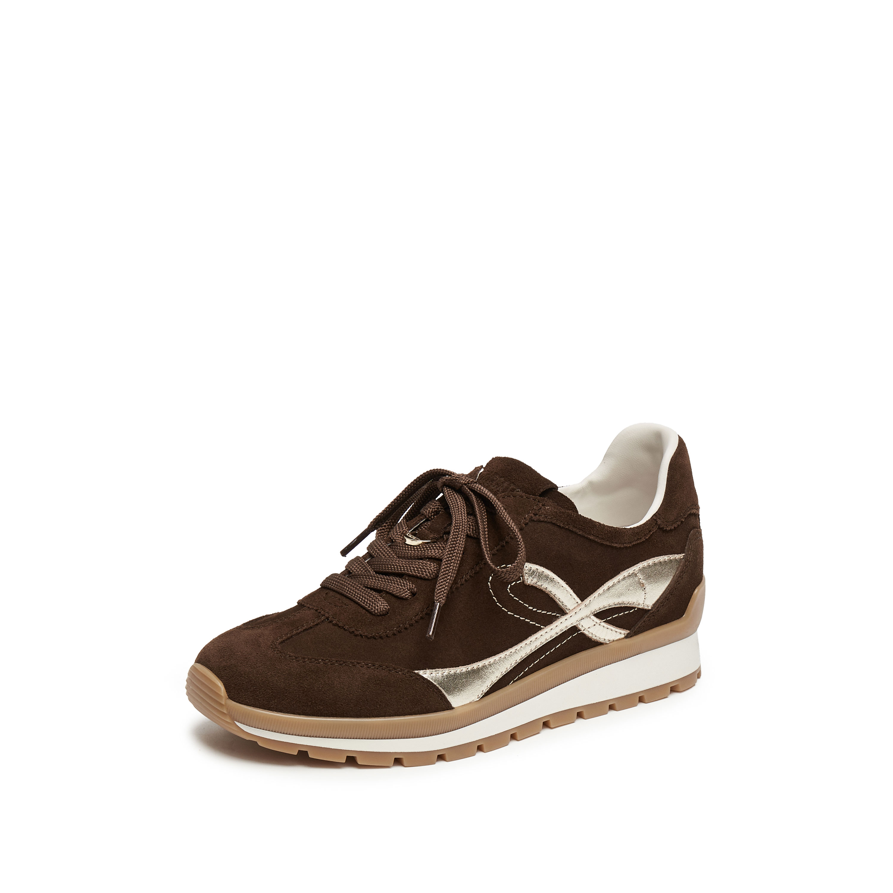 思加图2025秋季新款抹茶拿铁阿甘鞋德训鞋运动休闲鞋女鞋EHR21CM5