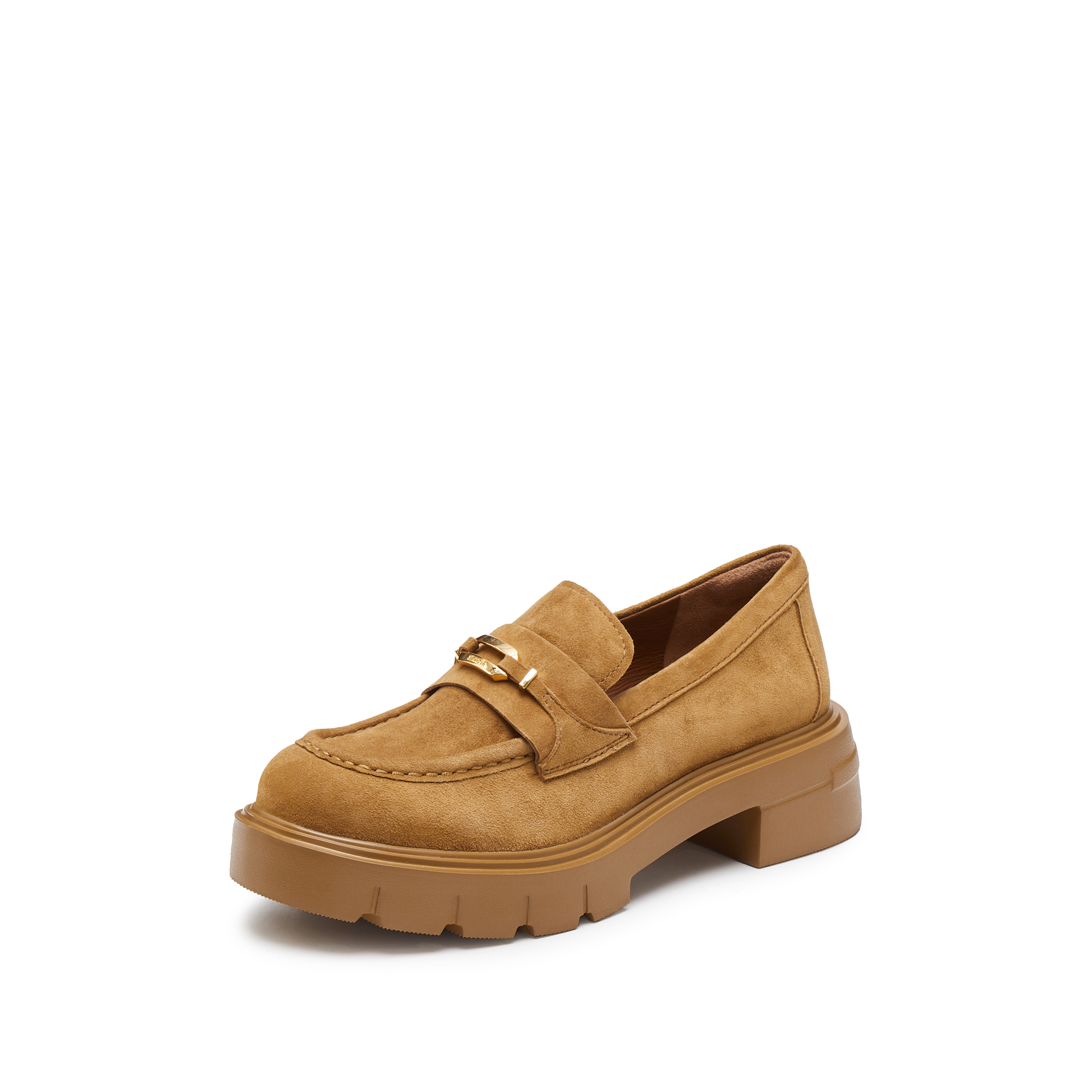 思加图2025秋季新款复古曜金爵士乐福鞋一脚蹬厚底小皮鞋女鞋EGB28CA5