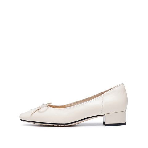 思加图2025秋季新款气质奶油鞋单鞋浅口鞋粗跟通勤女鞋子Q5382CQ5