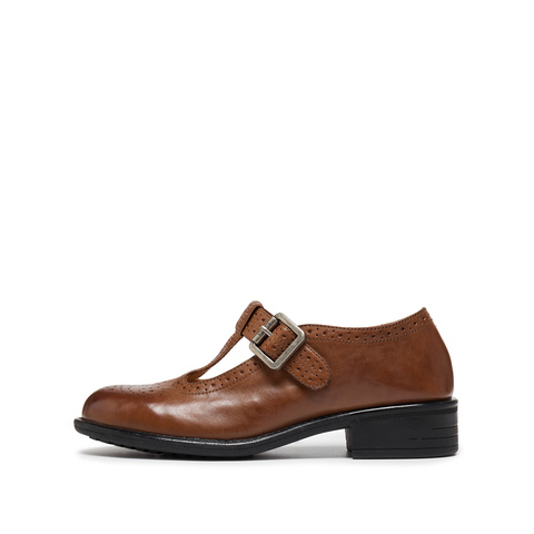 思加图2025秋季新款复古玛丽珍鞋粗跟小皮鞋单鞋通勤女鞋J5875CA5