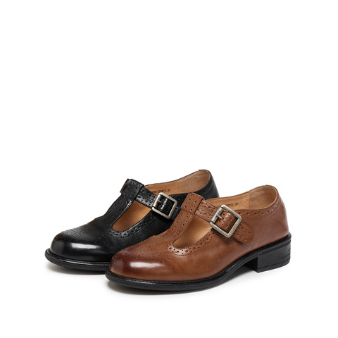 思加图2025秋季新款复古玛丽珍鞋粗跟小皮鞋单鞋通勤女鞋J5875CA5