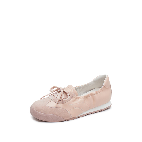 思加图2025秋季新款奶油卷德训鞋休闲运动鞋小白鞋女单鞋EPN14CA5