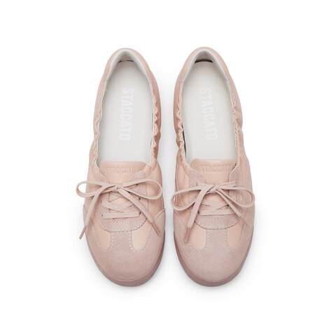 思加图2025秋季新款奶油卷德训鞋休闲运动鞋小白鞋女单鞋EPN14CA5