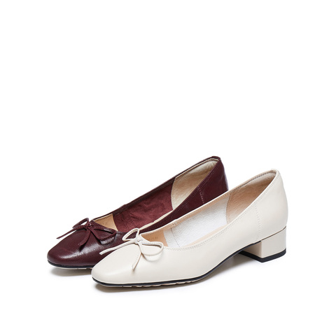 思加图2025秋季新款气质奶油鞋单鞋浅口鞋粗跟通勤女鞋子Q5382CQ5