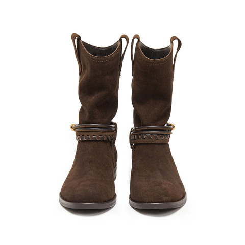 思加图2025冬季新款复古西部靴牛仔靴长筒靴高筒靴女靴子EIL04DS5