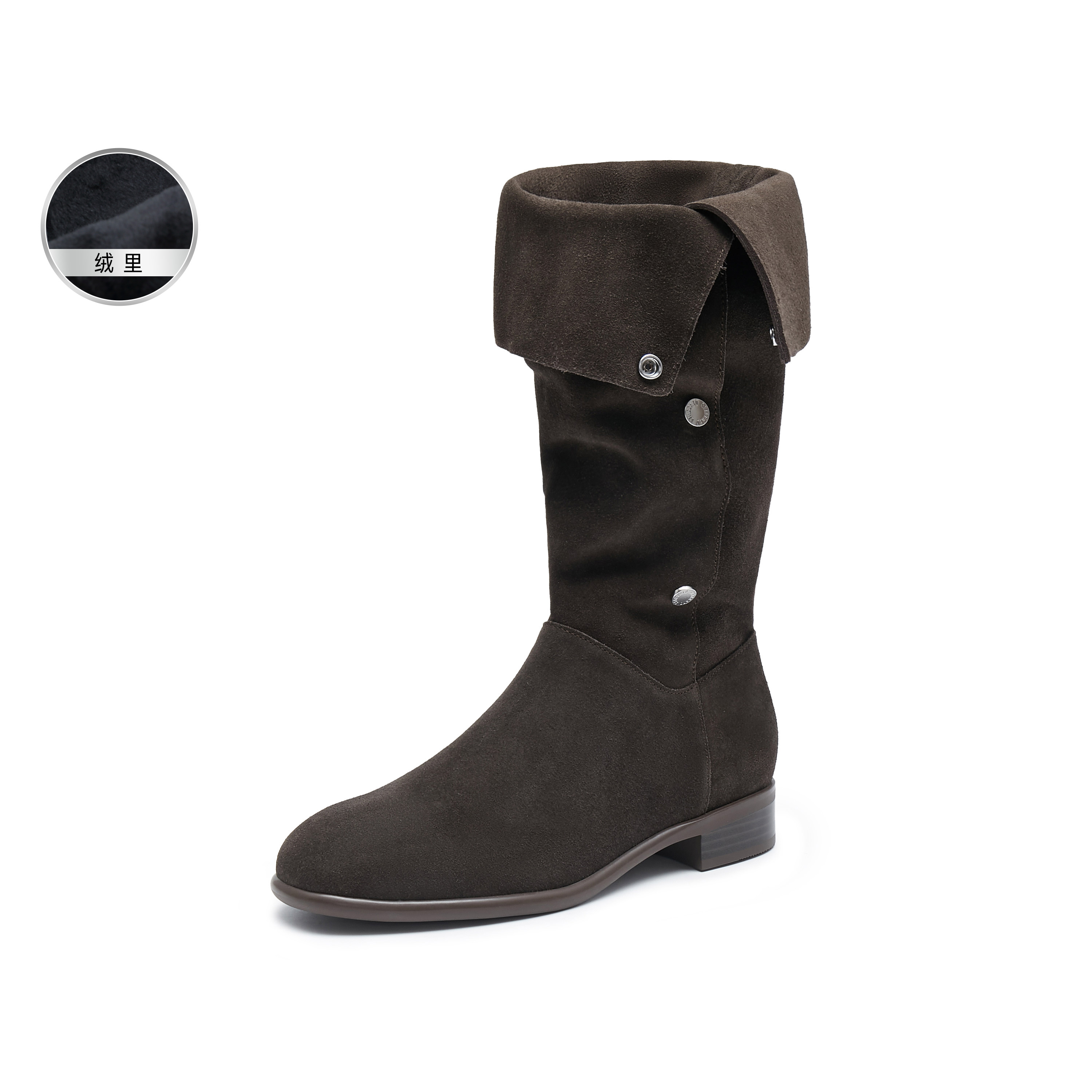 思加图2025冬季新款流浪牧歌西部牛仔靴长靴高靴女时装靴ESA04DS5