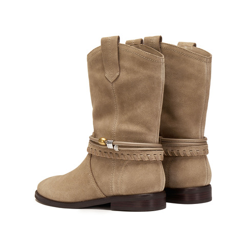 思加图2025冬季新款复古西部靴牛仔靴长筒靴高筒靴女靴子EIL04DS5