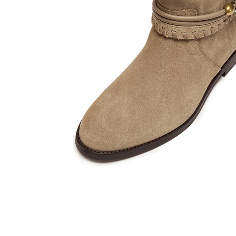 思加图2025冬季新款复古西部靴牛仔靴长筒靴高筒靴女靴子EIL04DS5