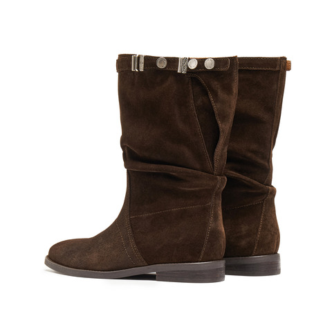 思加图2025冬季新款复古西部靴牛仔靴休闲靴中高靴女靴子EIL03DS5