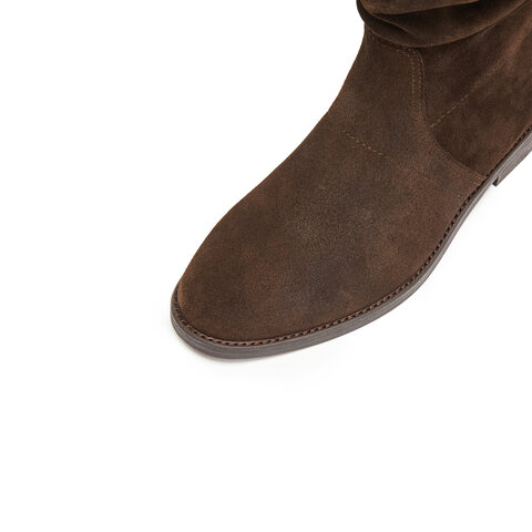 思加图2025冬季新款复古西部靴牛仔靴休闲靴中高靴女靴子EIL03DS5