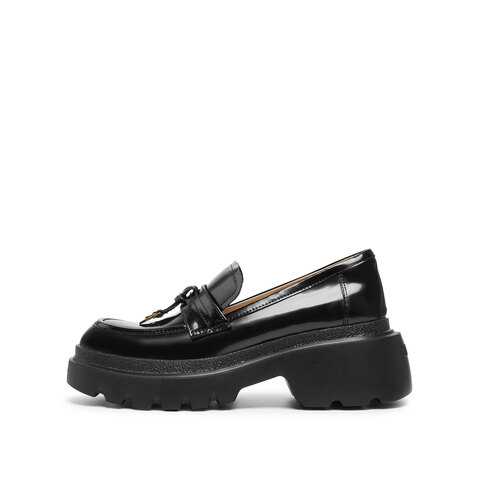 思加图2025秋季新款复古乐福鞋厚底增高一脚蹬单鞋女皮鞋H0423CA5