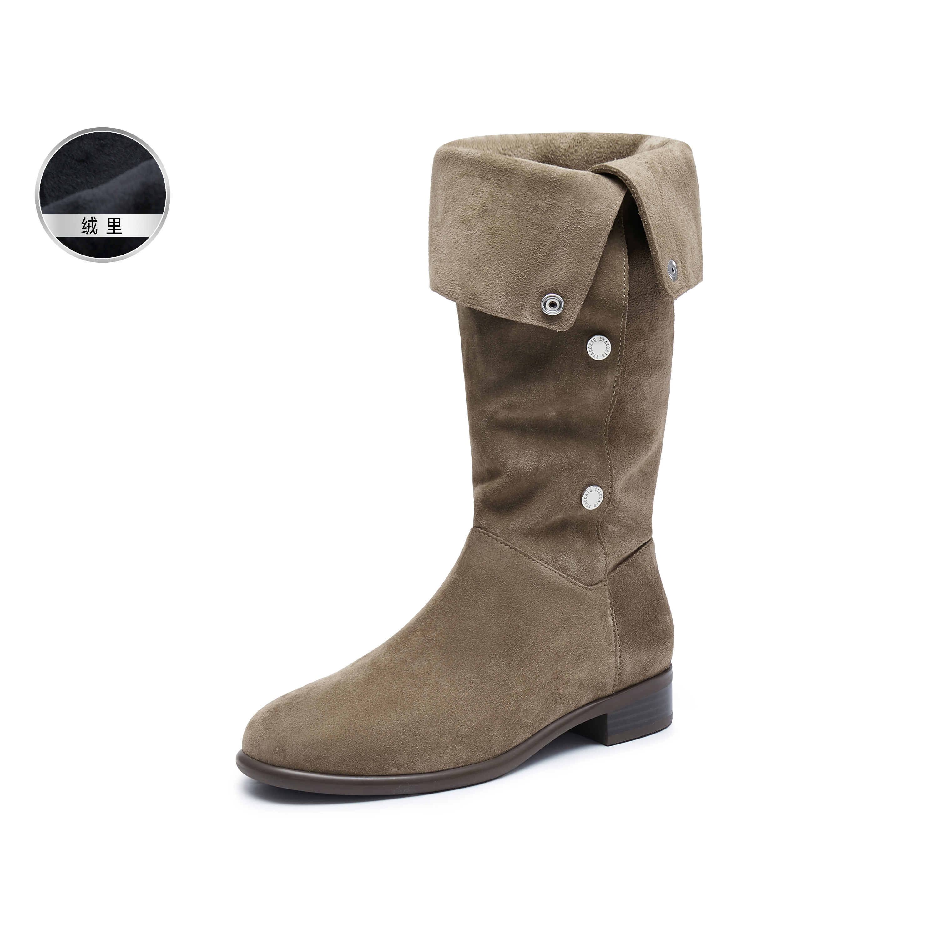 思加图2025冬季新款流浪牧歌西部牛仔靴长靴高靴女时装靴ESA04DS5