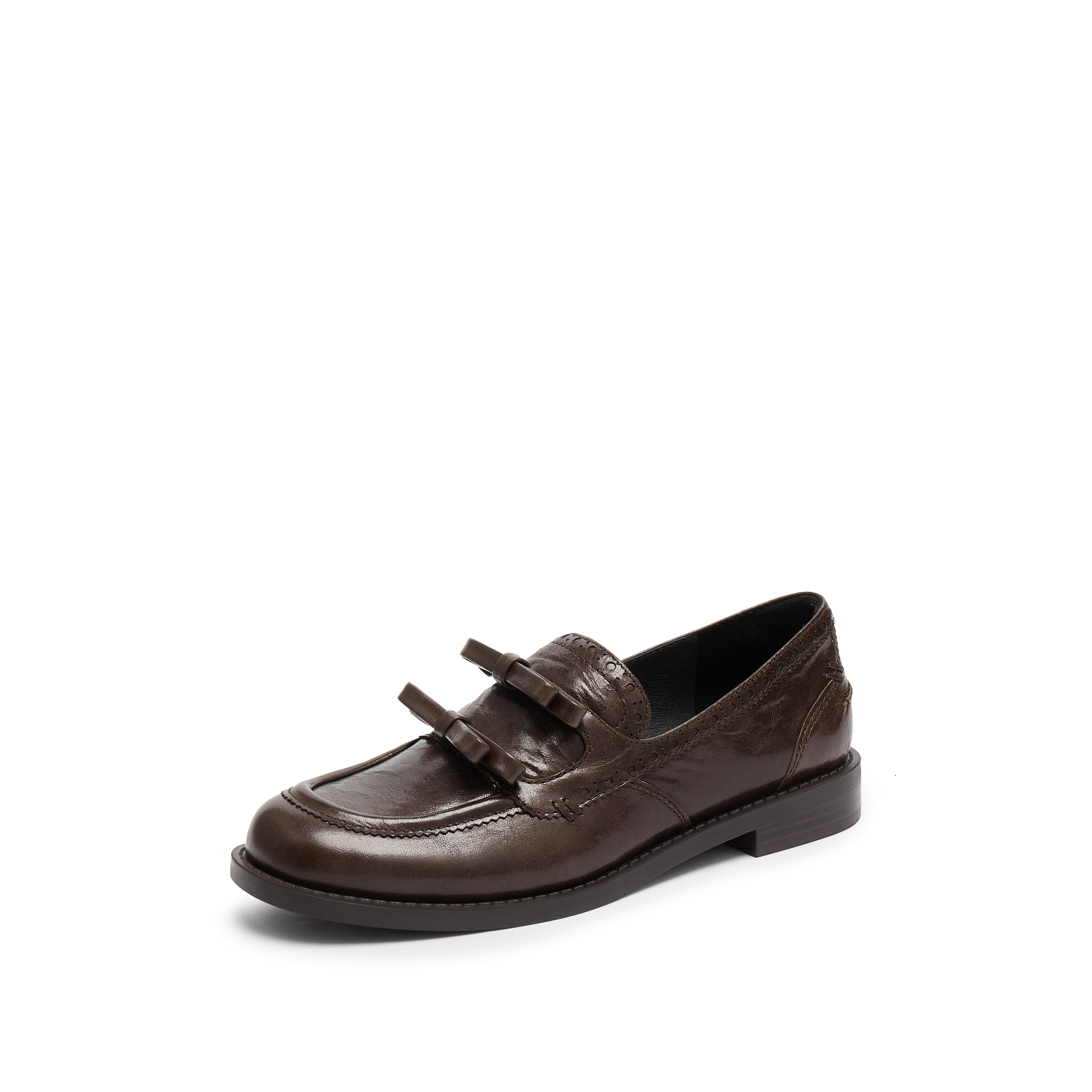 思加图2025秋季新款甜酷乐福鞋一脚蹬小皮鞋平底鞋女单鞋EHH07CM5