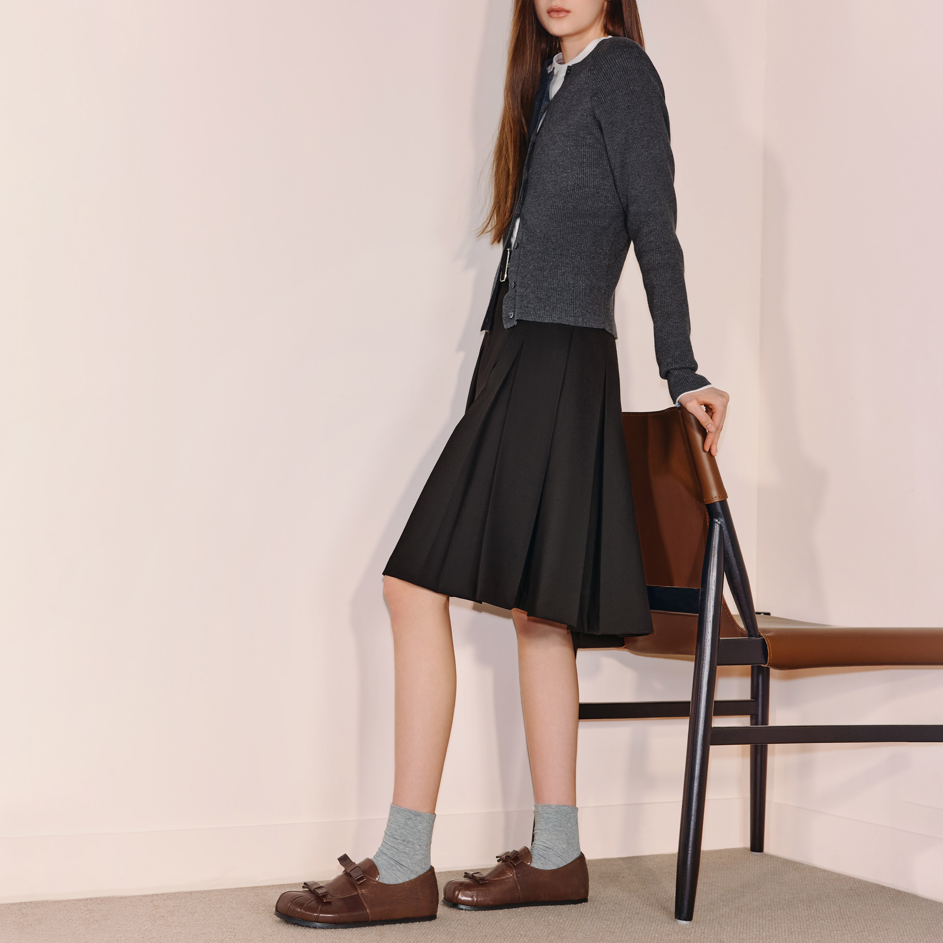 思加图2025秋季新款复古玛丽珍鞋一脚蹬平底鞋单鞋女鞋子S2317CM5