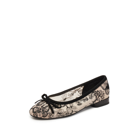 思加图2025秋季新款蝶影纱蕾丝鞋平底鞋浅口一脚蹬单鞋女EGV03CQ5