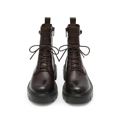 思加图2025冬季新款荒野玫瑰英伦风马丁靴中筒靴厚底女靴EGB38DZ5