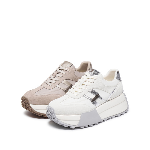 思加图2025秋季新款德训鞋阿甘鞋厚底增高休闲运动鞋女鞋G0962CM5