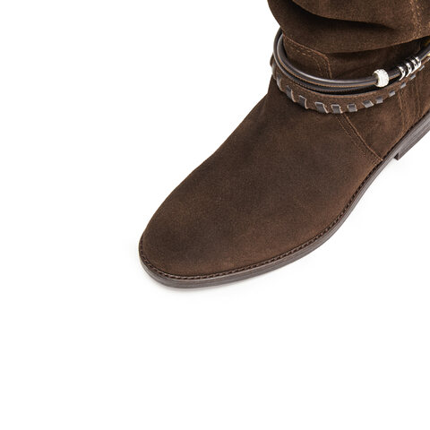 思加图2025冬季新款复古西部靴牛仔靴长筒靴高筒靴女靴子EIL02DG5