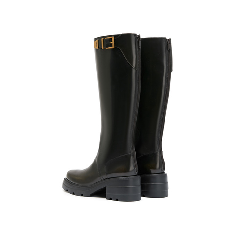 思加图2025冬季新款马鞍靴骑士靴机车靴长靴高筒靴女靴子EEZ19DG5