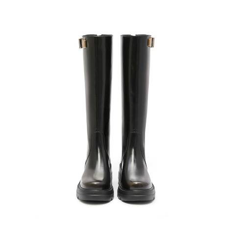 思加图2025冬季新款马鞍靴骑士靴机车靴长靴高筒靴女靴子EEZ19DG5