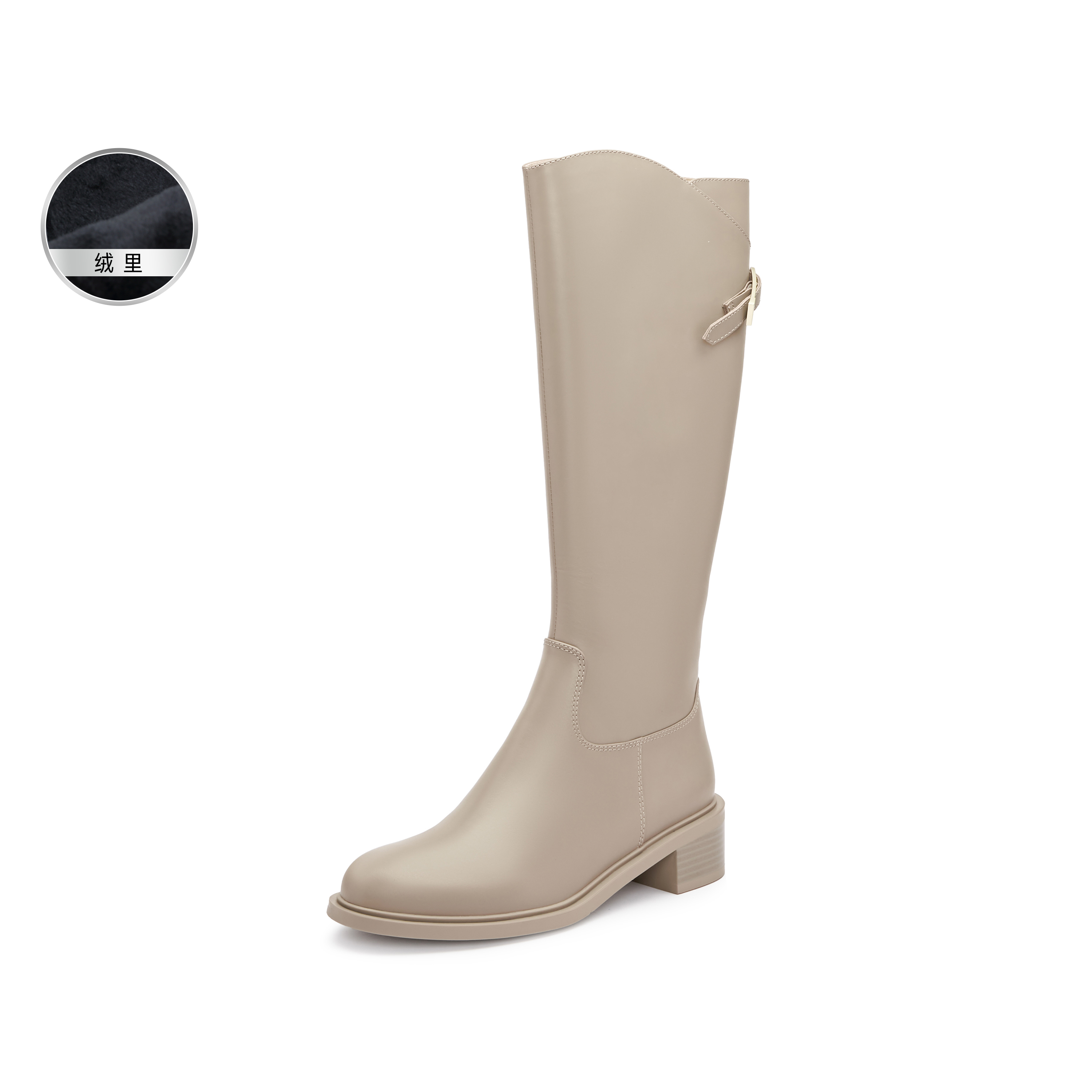 思加图2025冬季新款骑士乐章长筒靴及膝靴粗跟骑士靴女靴EC326DG5