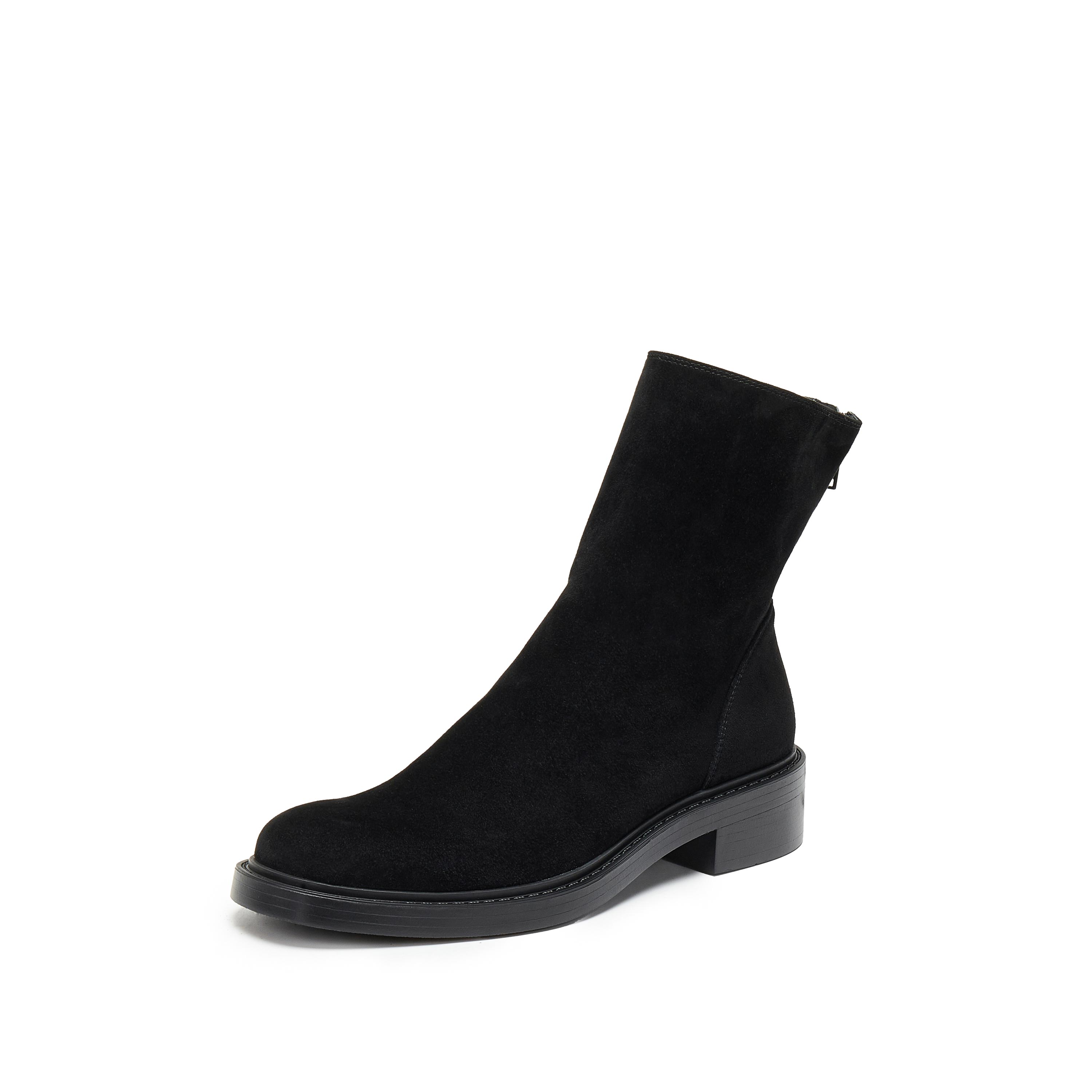 思加图2025冬季新款复古中靴瘦瘦靴时装靴粗跟通勤女靴子Z1604DZ5