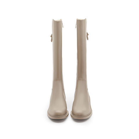 思加图2025冬季新款骑士乐章长筒靴及膝靴粗跟骑士靴女靴EC326DG5