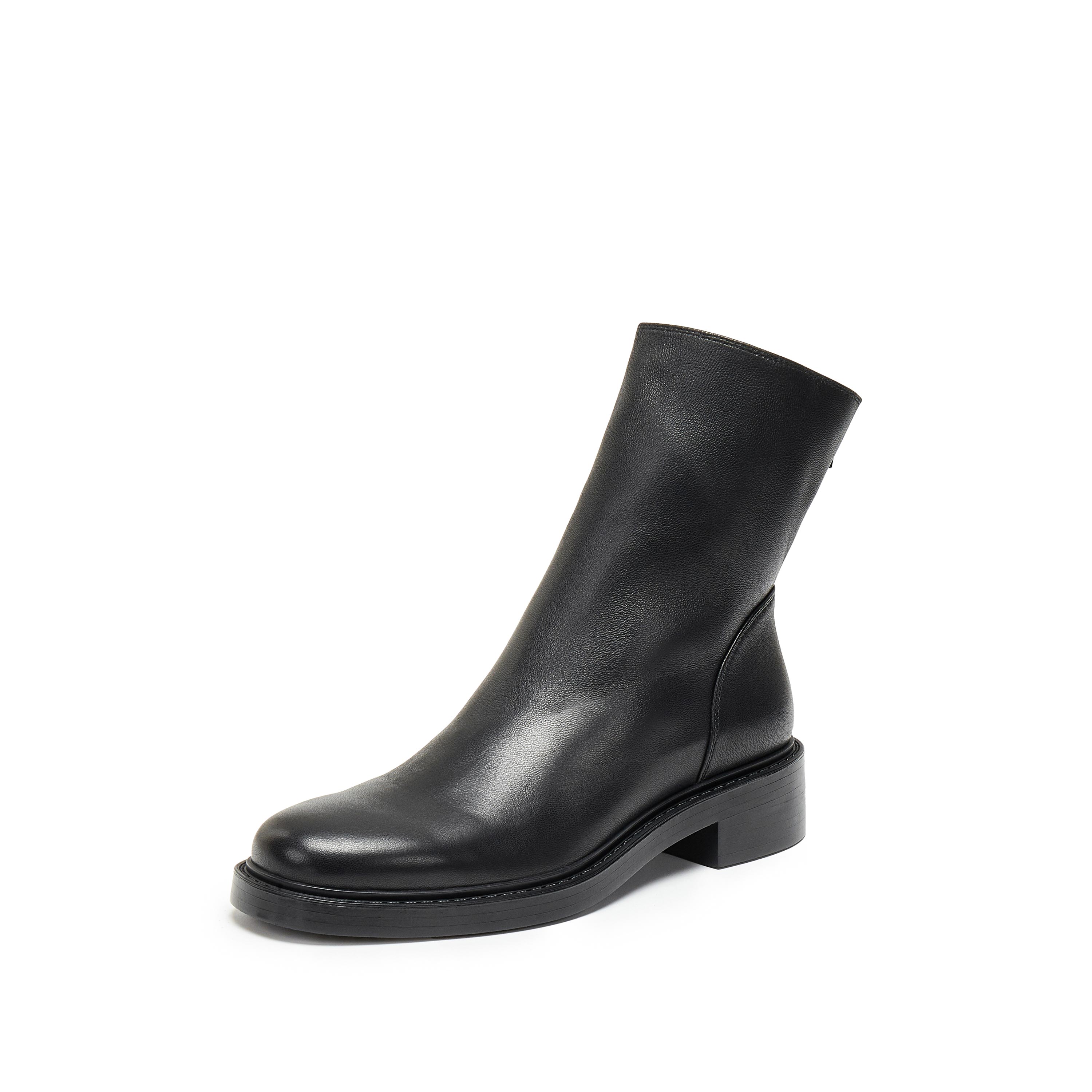 思加图2025冬季新款复古中靴瘦瘦靴时装靴粗跟通勤女靴子Z1604DZ5