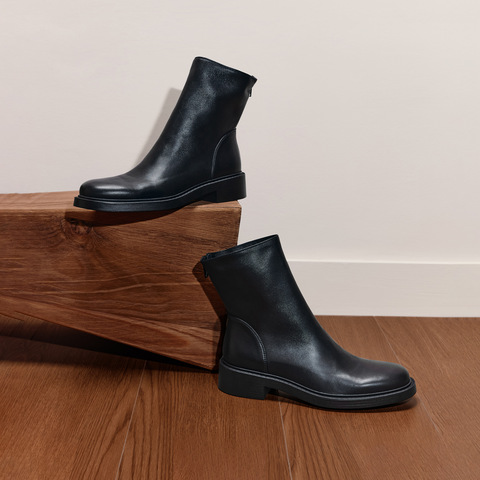 思加图2025冬季新款复古中靴瘦瘦靴时装靴粗跟通勤女靴子Z1604DZ5