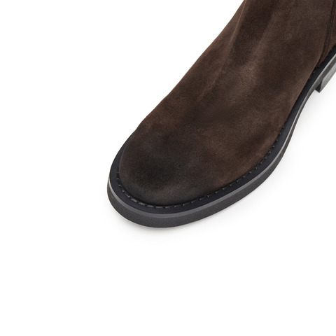 思加图2025冬季新款复古倒靴时装靴短靴瘦瘦靴粗跟女靴B8111DD5