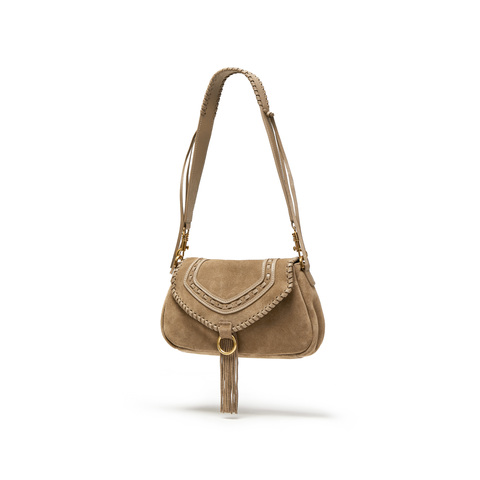 思加图2025冬季新款游牧包斜挎包流苏包单肩包复古背提包X8340DX5