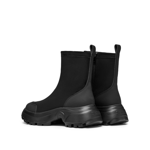 思加图2025冬季新款丝绒可可弹力靴厚底中靴瘦瘦靴女靴EFU29DZ5