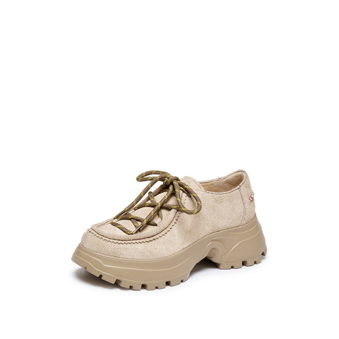 思加图2025秋季新款海豚奇境复古袋鼠鞋厚底增高单鞋女鞋EFU44CM5