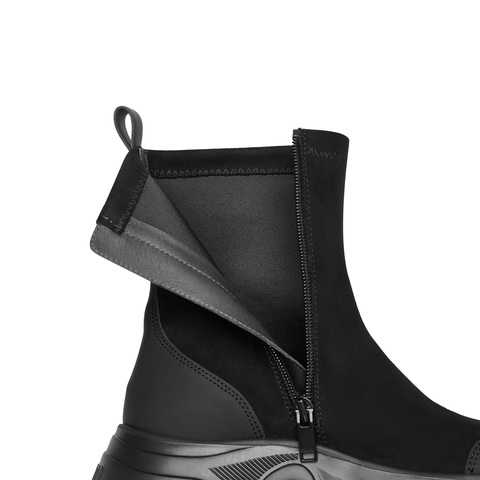 思加图2025冬季新款丝绒可可弹力靴厚底中靴瘦瘦靴女靴EFU29DZ5