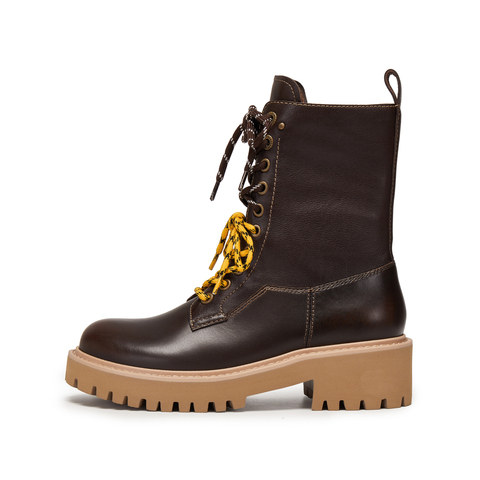 思加图2025冬季新款灵魂乐手马丁靴中筒靴厚底时装鞋女靴EGB51DZ5