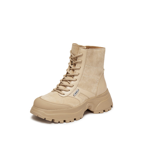 思加图2025冬季新款音符靴工装靴厚底增高短靴时装靴女靴EFU49DD5