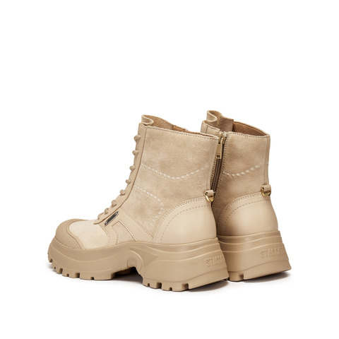 思加图2025冬季新款音符靴工装靴厚底增高短靴时装靴女靴EFU49DD5