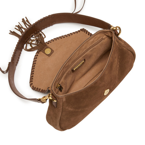 思加图2025冬季新款游牧包斜挎包流苏包单肩包复古背提包X8340DX5