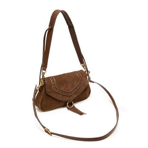 思加图2025冬季新款游牧包斜挎包流苏包单肩包复古背提包X8340DX5