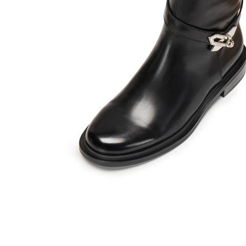 思加图2025冬季新款骑士乐章长靴高筒靴骑士靴粗跟女皮靴EAJ48DG5